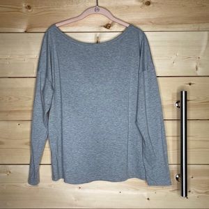 Gray Top Criss Cross Back